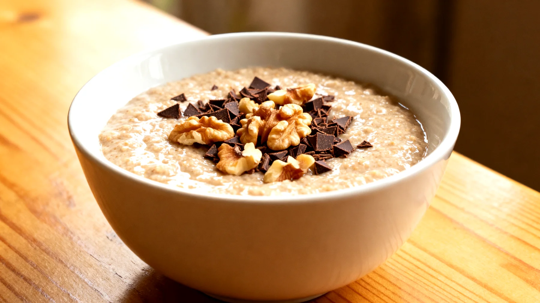 Amaranth-Porridge mit Walnüssen und Kakao-Nibs"