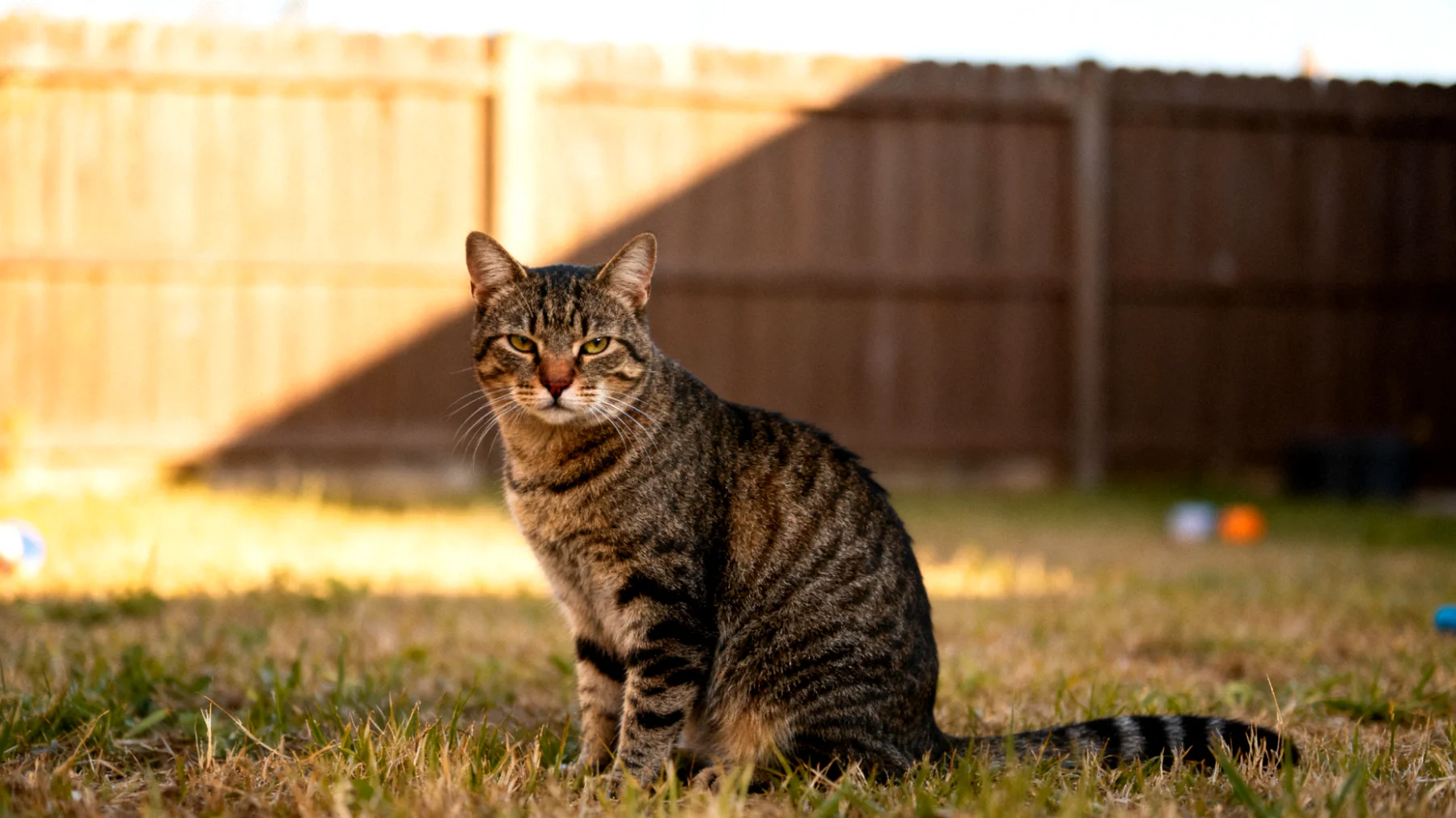 Katzen langweilen sich im Garten schnell, wenn keine abwechslungsreichen Beschäftigungsmöglichkeiten vorhanden sind, was zu Frustration und unerwünschtem Verhalten wie übermäßigem Miauen oder Zerstörungsdrang führen kann"